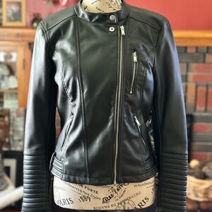 Black Faux Leather Moto Jacket